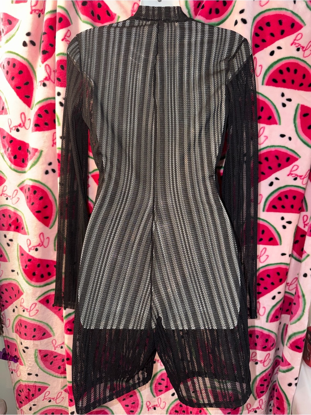 🖤 Vintage Sheer Zip-Front Swim Coverup Romper - Picture 5 of 6